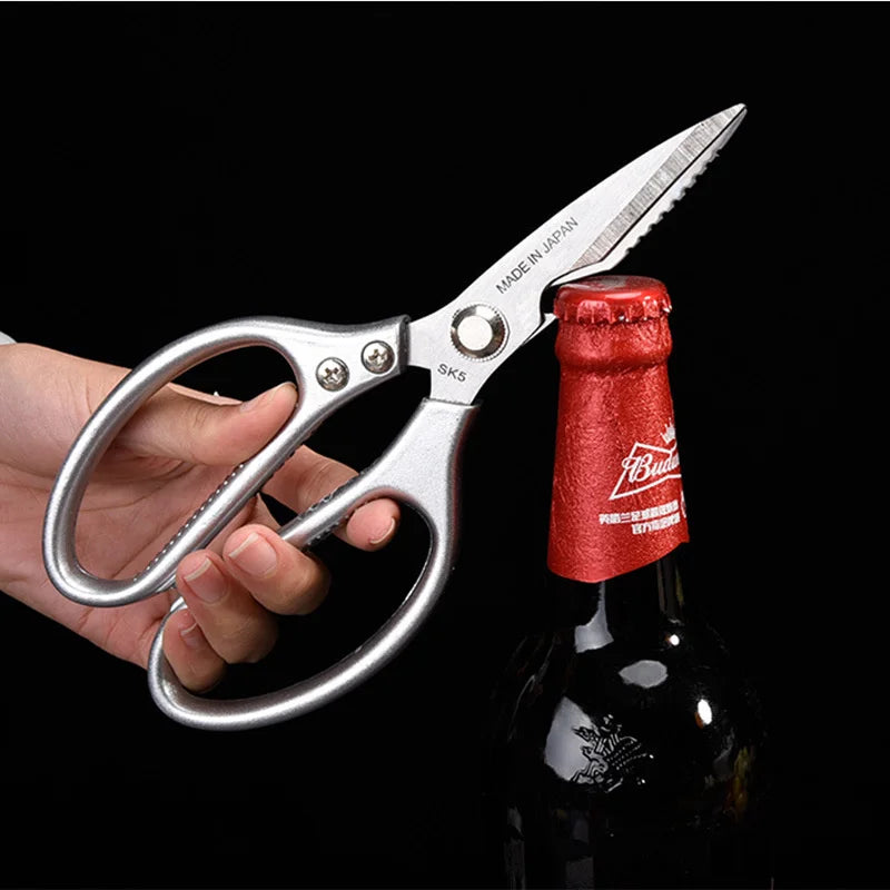 Kitchen Powerful Scissors Chicken Bone Scissors Stainless Steel Multi-Function Bottle Opener Scissors Fish Scale Scissors SK5 - Blitzshopp.com