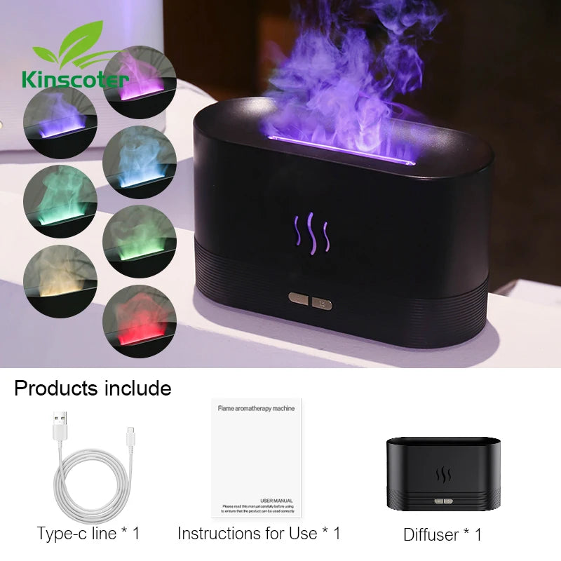 Kinscoter Aroma Diffuser with LED Flame Lamp  - Blitzshopp.com