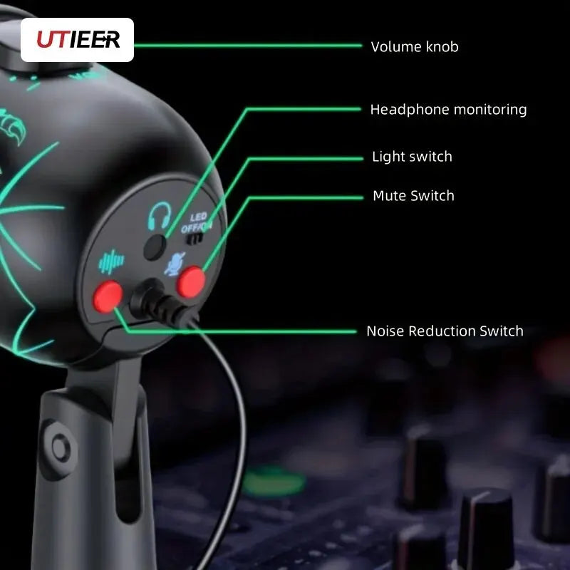 USB Noise-Reducing Gaming Microphone - Studio Sound - Blitzshopp.com