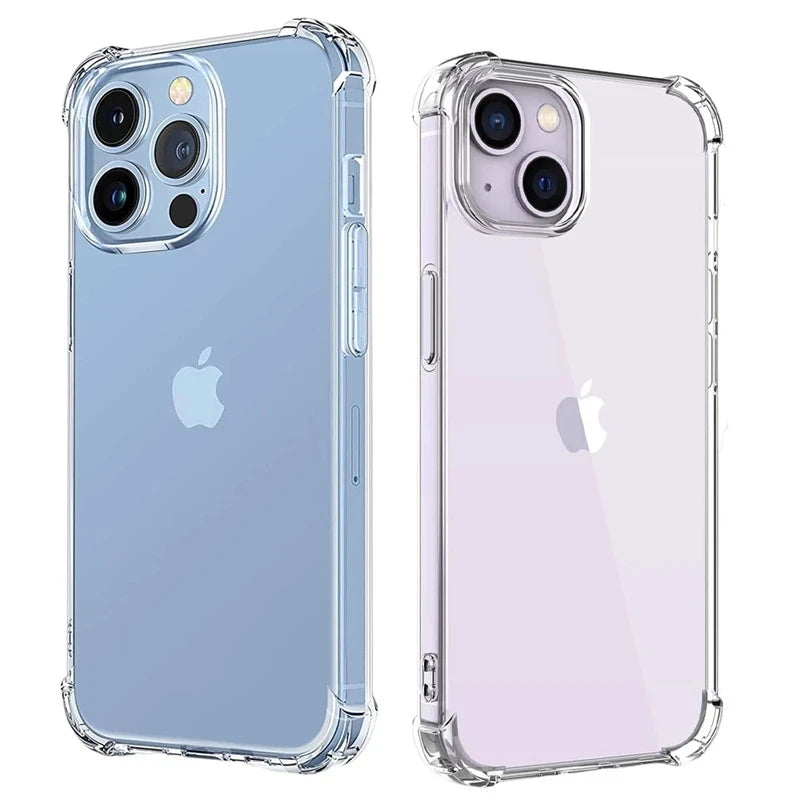 "Ultimate Protection, Maximum Clarity: Thick Shockproof Silicone Clear Phone Case for iPhone - Safeguard Your Device in Style!" - Blitzshopp.com