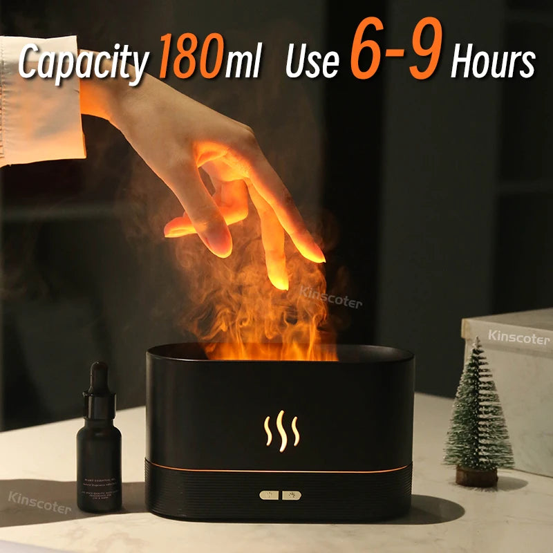 Kinscoter Aroma Diffuser with LED Flame Lamp  - Blitzshopp.com