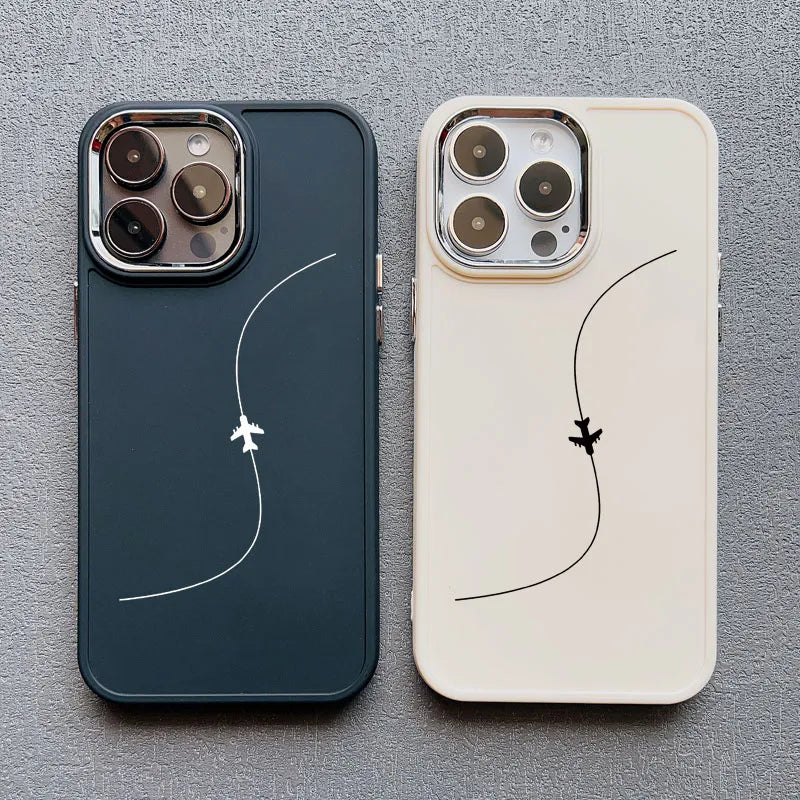 "Elevate Your Love: Aircraft Airplane Heart Couple Phone Case - Let Your Love Take Flight with Style!" - Blitzshopp.com