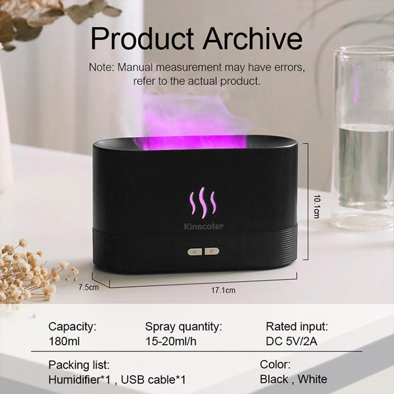 Kinscoter Aroma Diffuser with LED Flame Lamp  - Blitzshopp.com