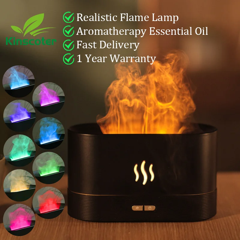 Kinscoter Aroma Diffuser with LED Flame Lamp  - Blitzshopp.com