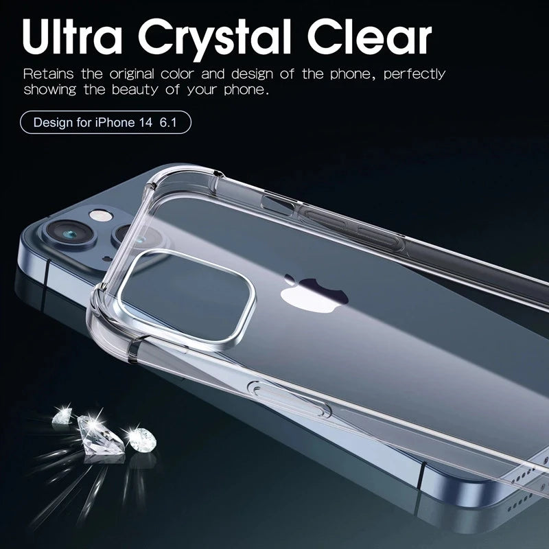 "Ultimate Protection, Maximum Clarity: Thick Shockproof Silicone Clear Phone Case for iPhone - Safeguard Your Device in Style!" - Blitzshopp.com