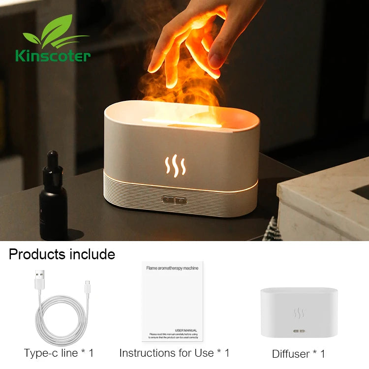 Kinscoter Aroma Diffuser with LED Flame Lamp  - Blitzshopp.com