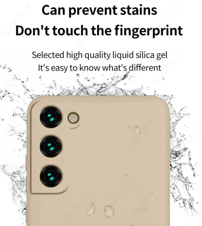 "Protective Elegance: Shockproof Square Liquid Silicone Phone Cover for Samsung Galaxy - Safeguard Your Device in Style!" - Blitzshopp.com