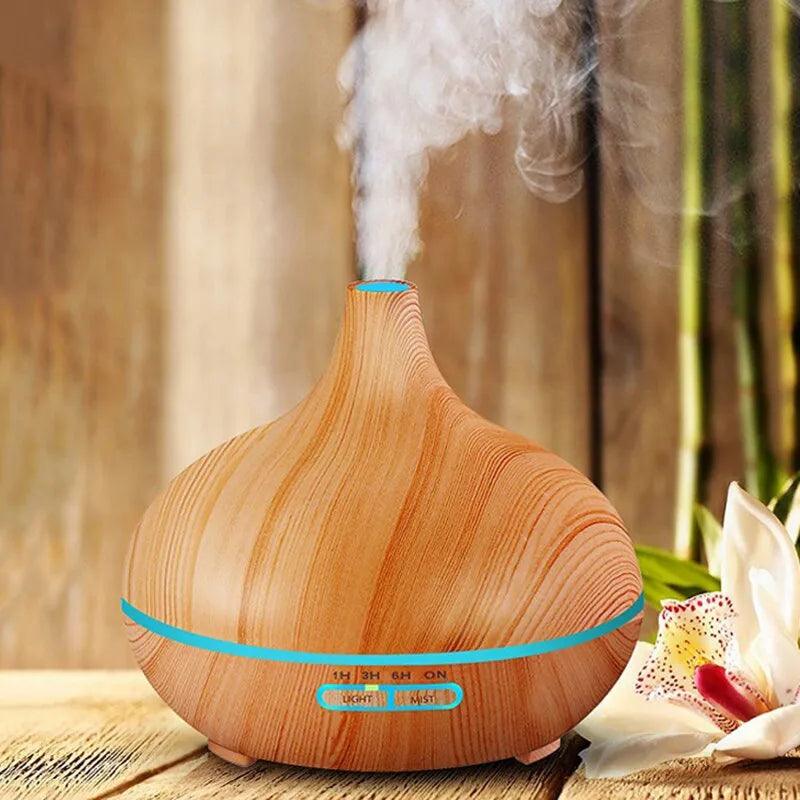 Intelligent Wood Grain Aromatherapy Humidifier - Blitzshopp.com