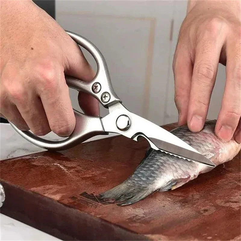 Kitchen Powerful Scissors Chicken Bone Scissors Stainless Steel Multi-Function Bottle Opener Scissors Fish Scale Scissors SK5 - Blitzshopp.com